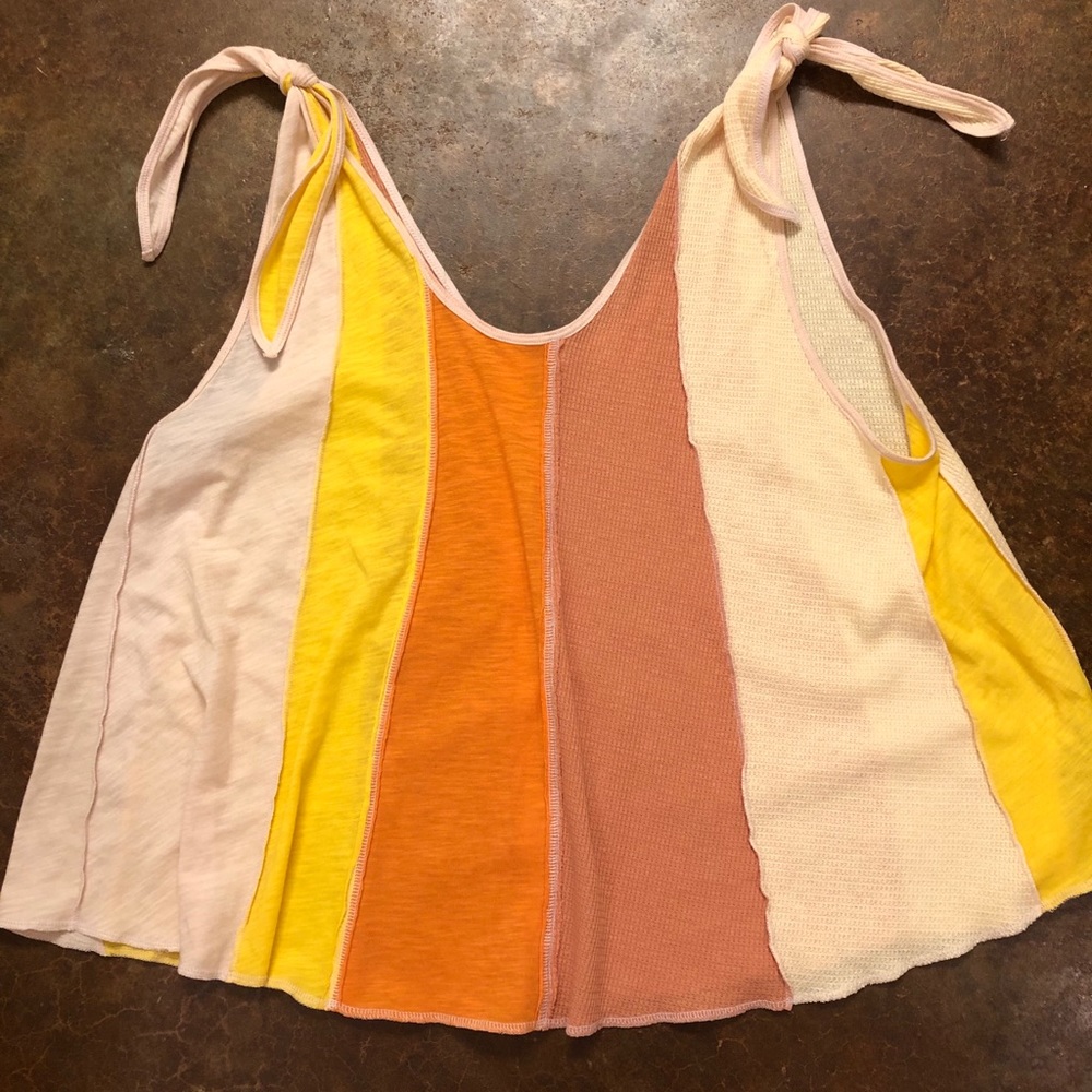 Free People Carousel Orange stripe top